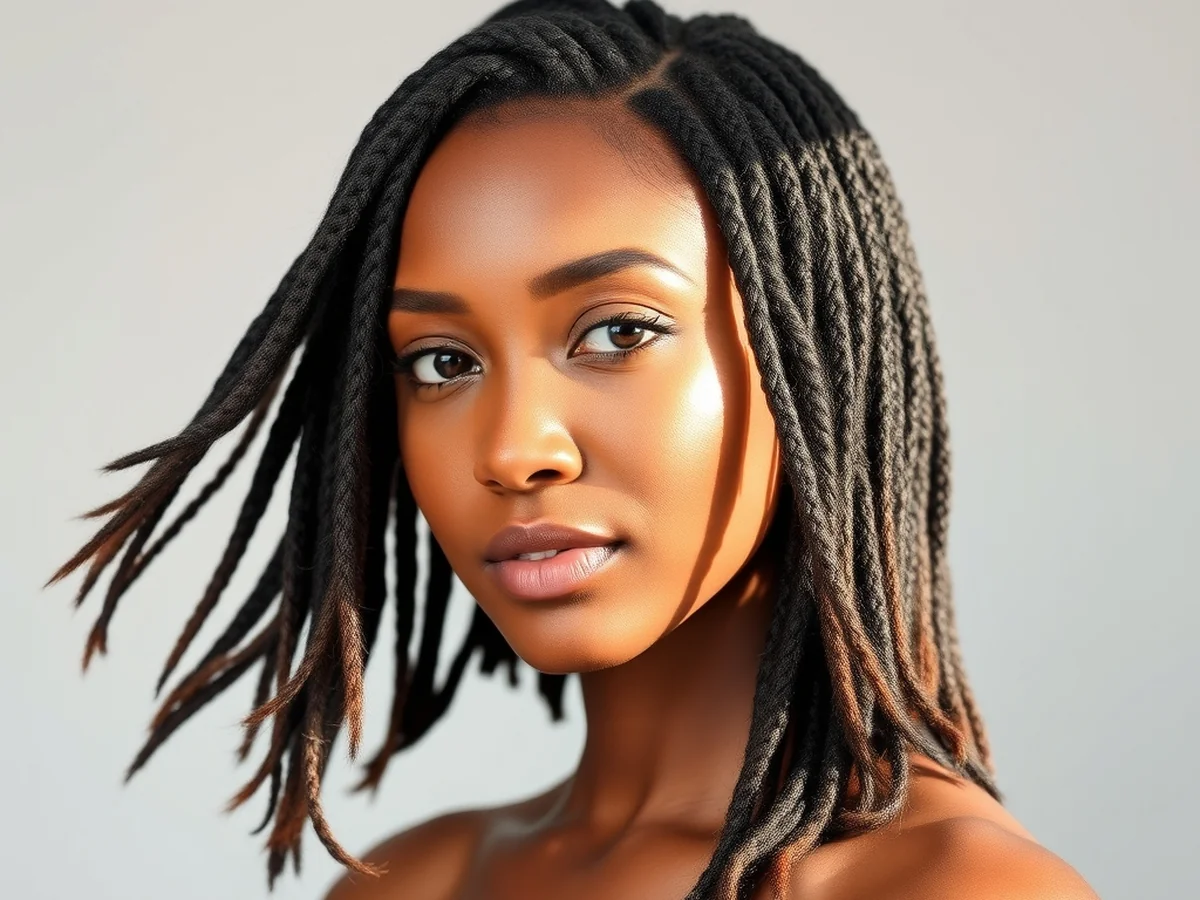 Locs With Side Part - shoulder length locs hairstyle
