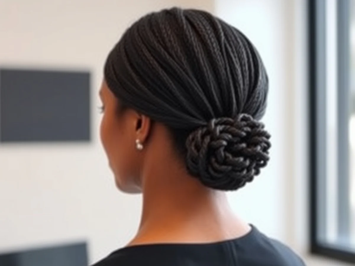 Low Chignon Bun - shoulder length locs hairstyle