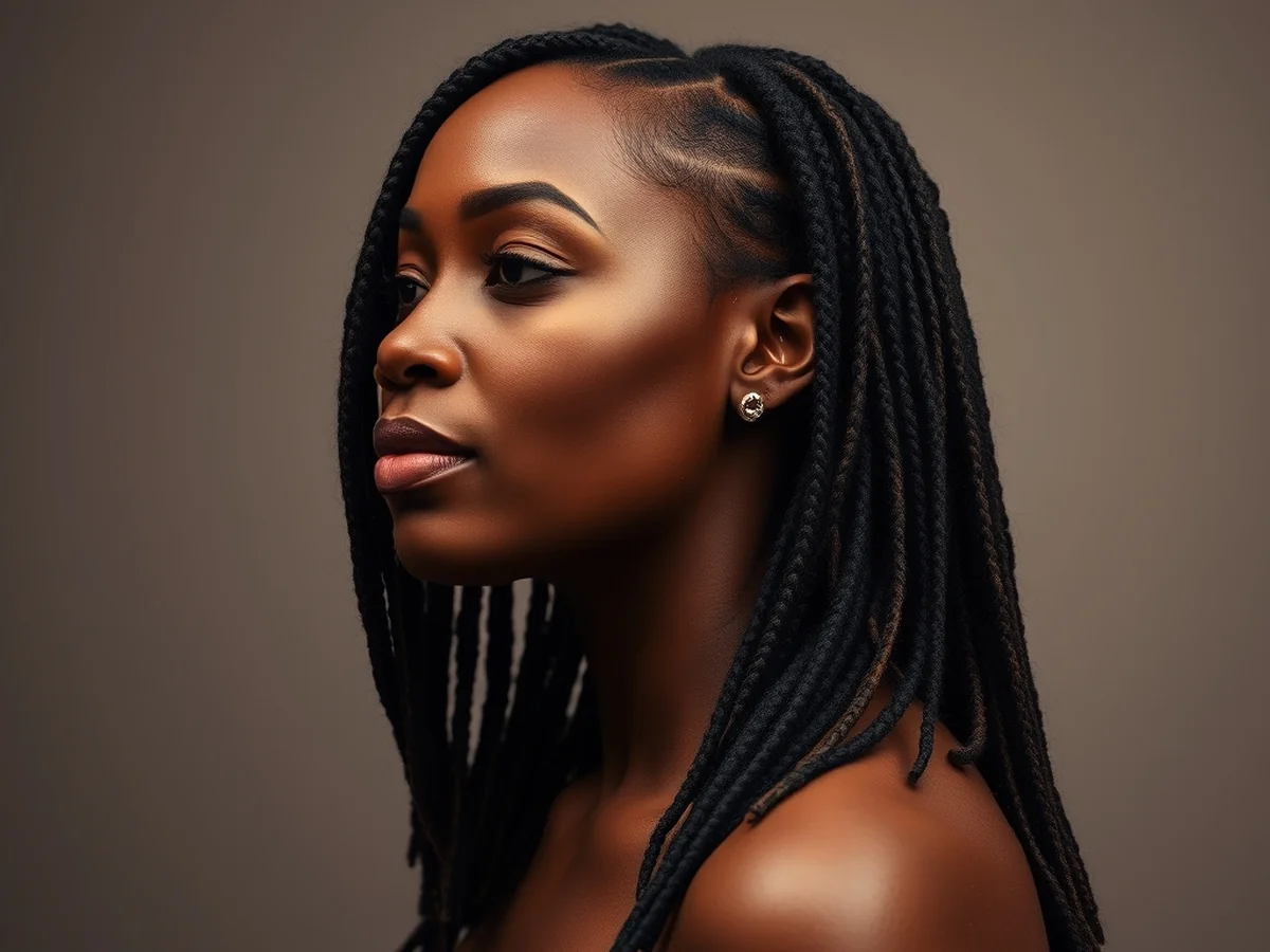 Side Swept Locs - shoulder length locs hairstyle