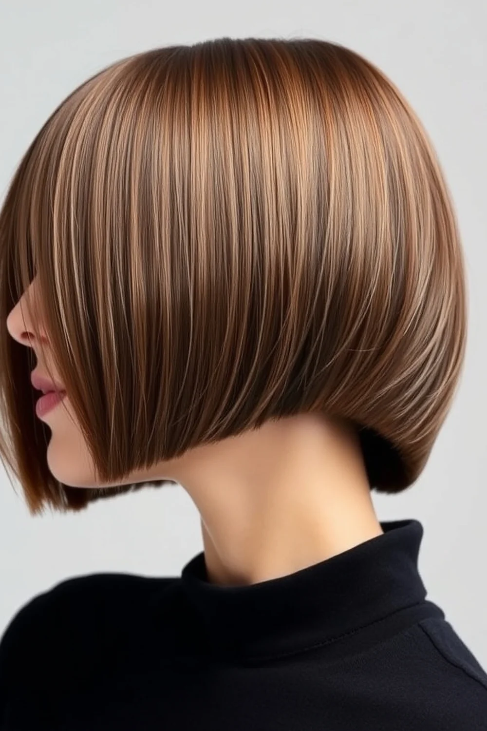 Sleek jawline bob - wchic winter bob haircut