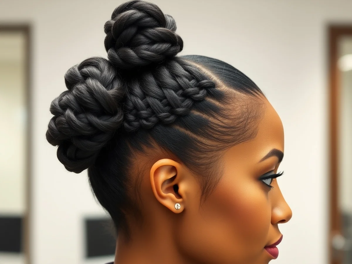 Wrapped Braid Buns - women braids hairstyle