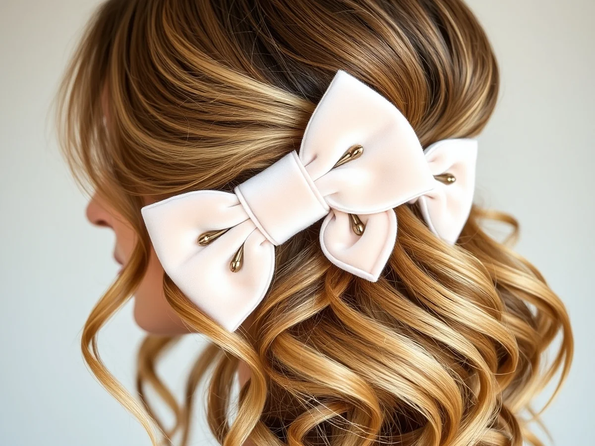 Velvet Bow Details - women bridemaids hairstyles