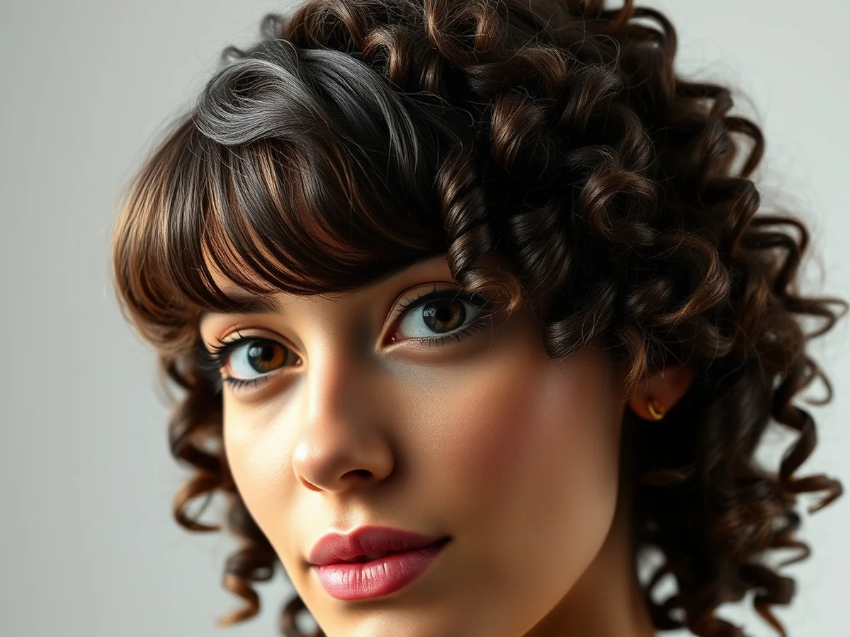 Curly Bangs Look - women curly hairstyles