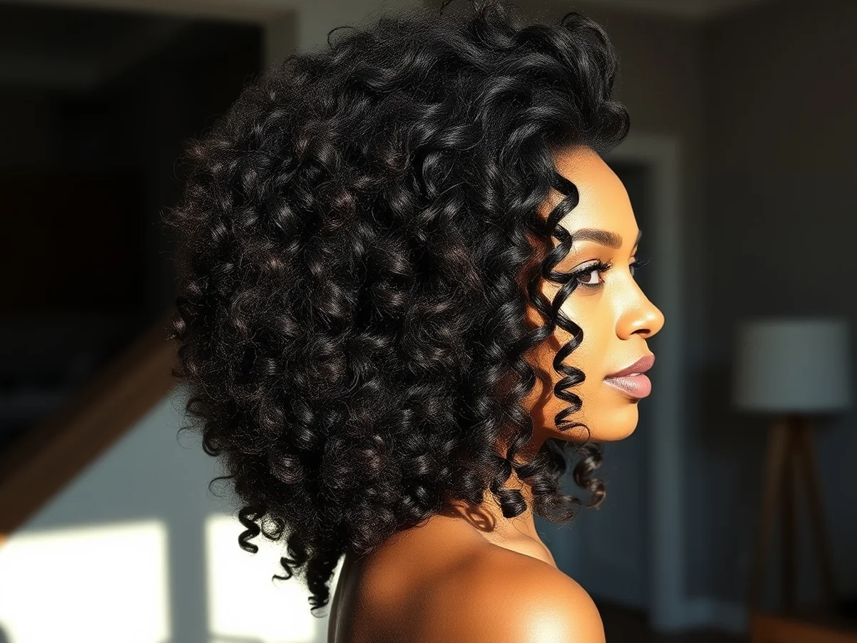 Deep Side Part Curly Hair - women curly hairstyles