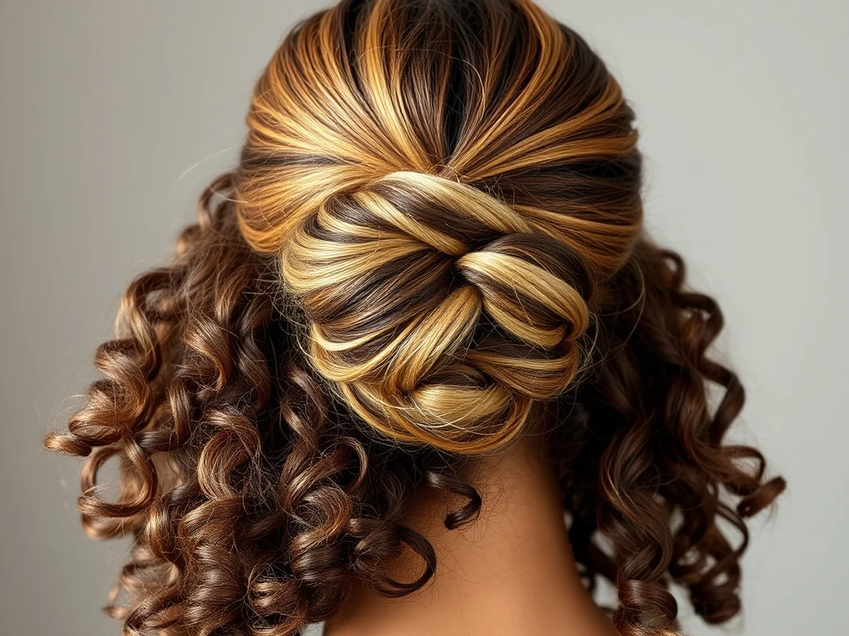 Half Up Knot - women curly hairstyles