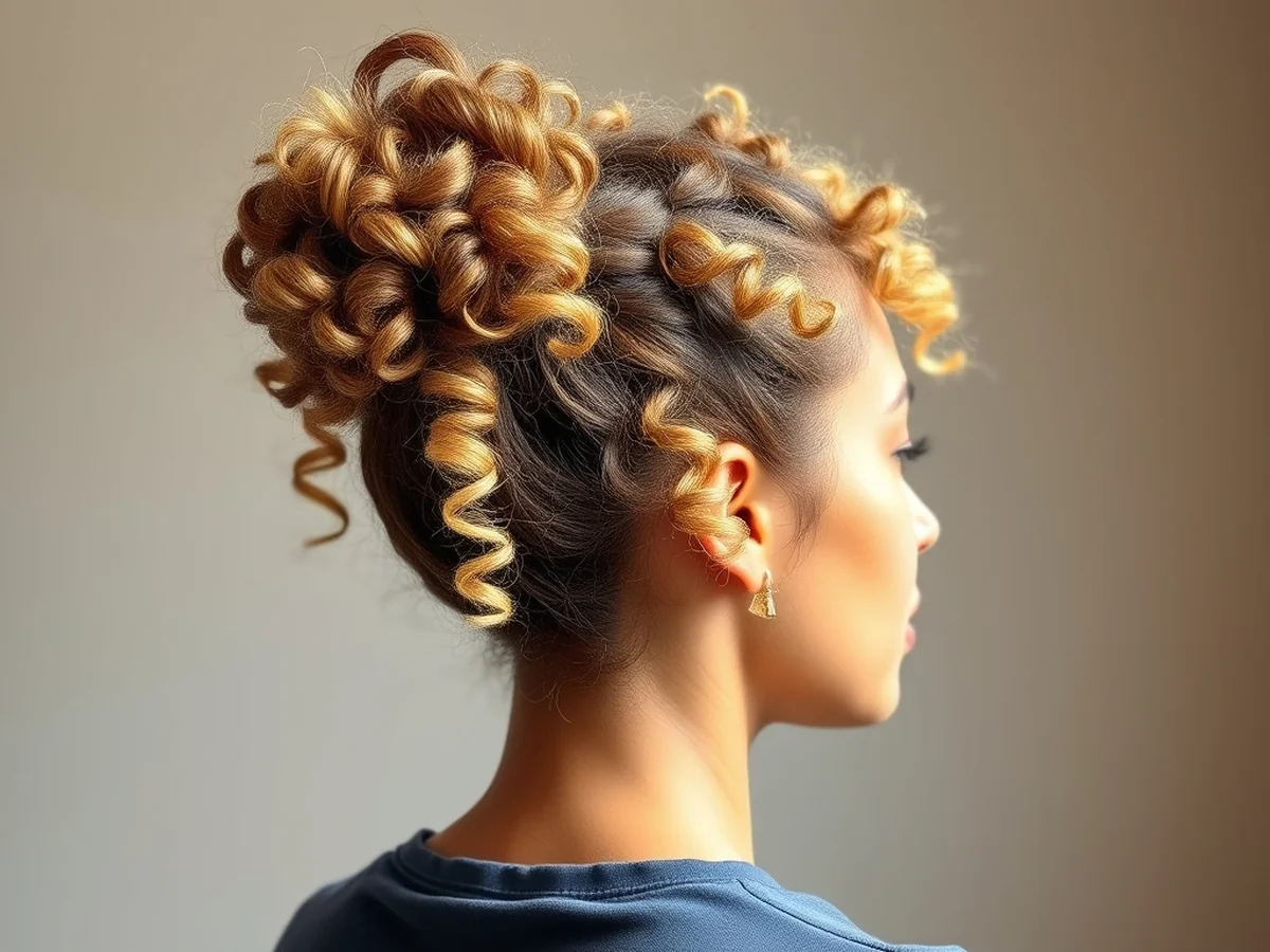 High Space Buns - women curly hairstyles
