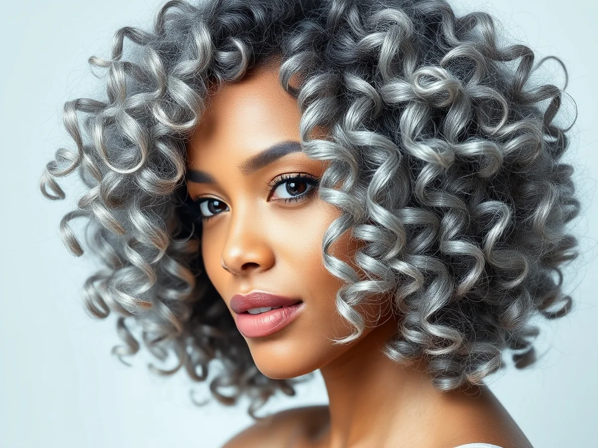 Natural Grey Curls - women curly hairstyles