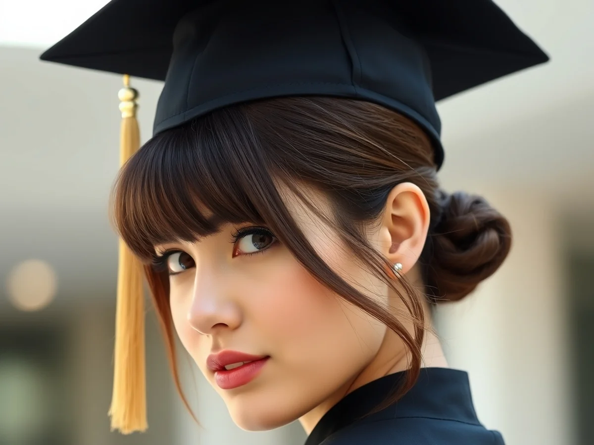 Pinned Back Bangs - women grad hairstyles