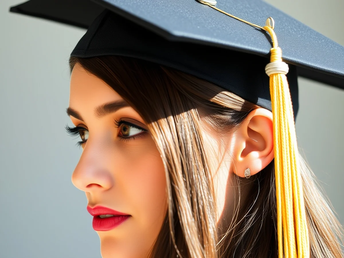 Pinned Graduation Cap Style - women grad hairstyles