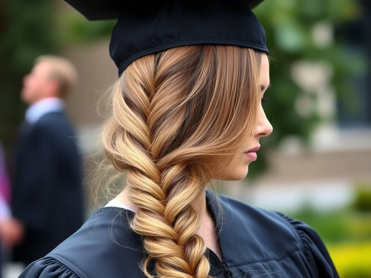 Side Swept Braid - women grad hairstyles