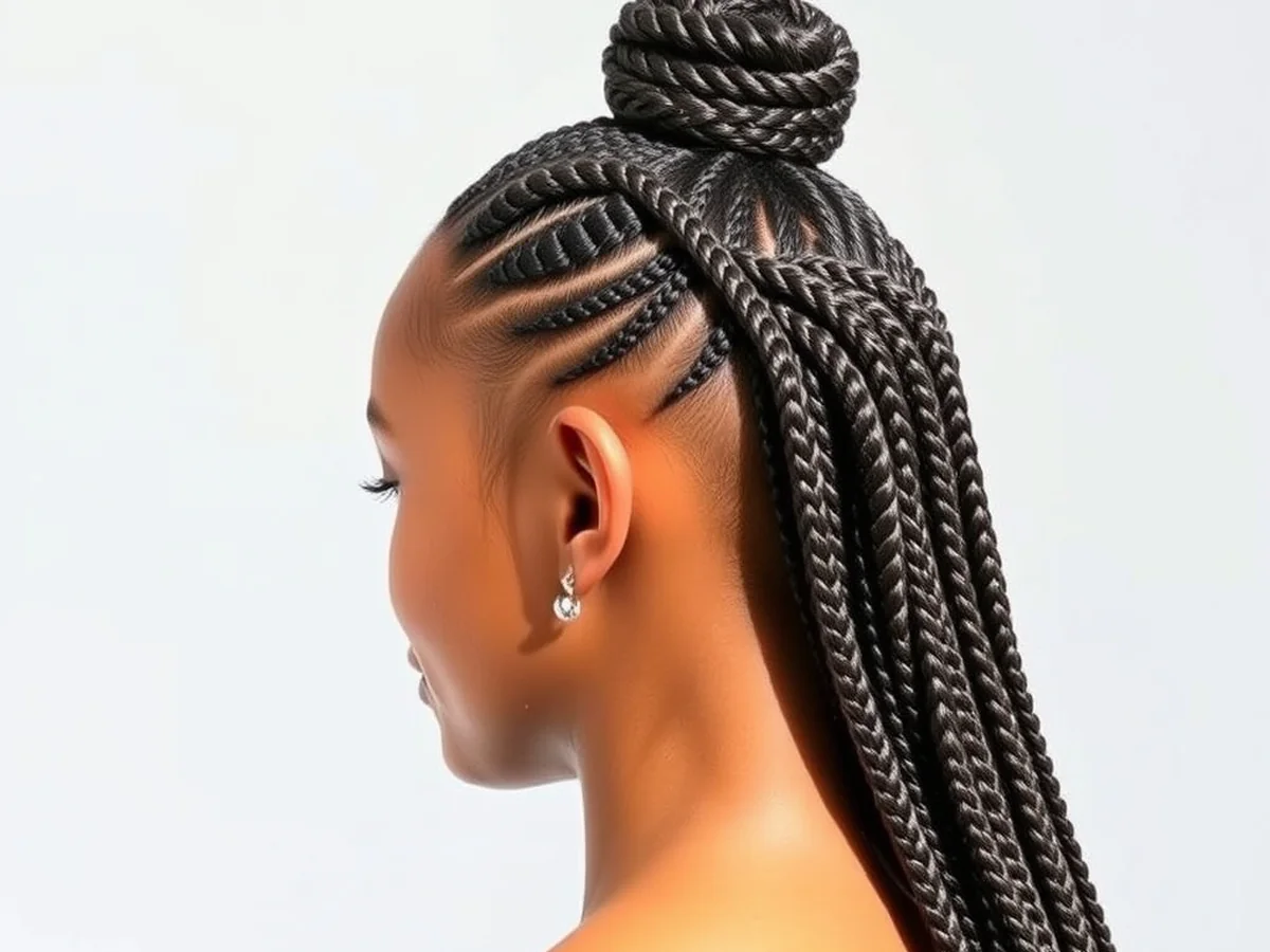 Half Up Knotless - women knotless braids