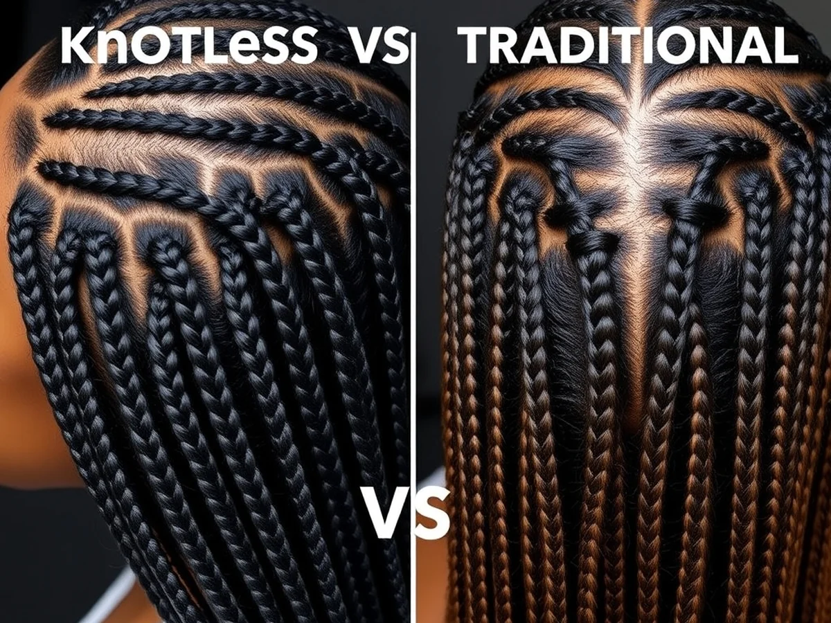 Knotless Vs Traditional - women knotless braids