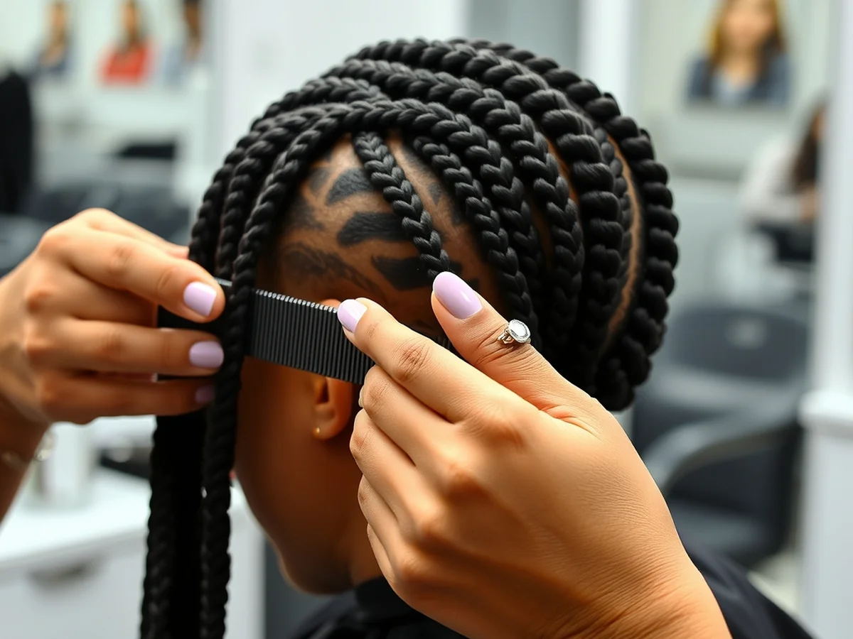 Professional Knotless Braids Installation - women knotless braids