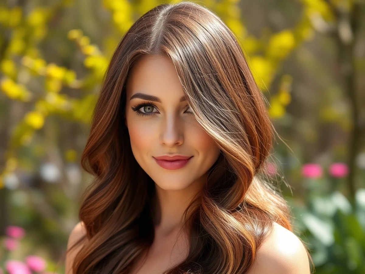 Center Part Waves - women long hairstyle