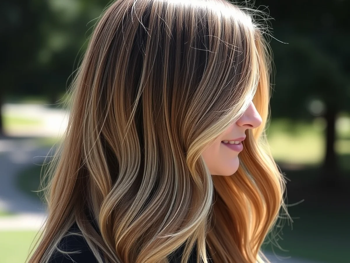 Highlighted Long Layered Cut - women long hairstyle