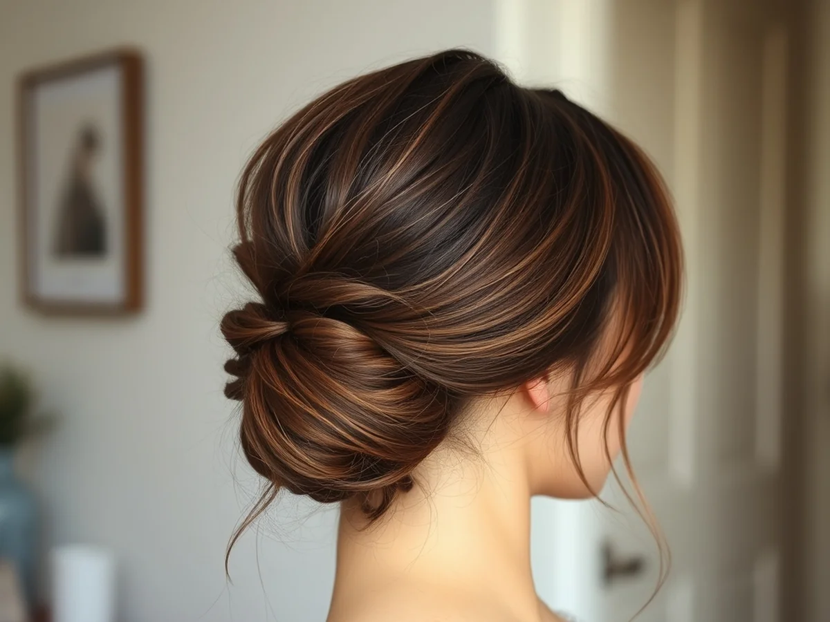 Low Messy Bun - women long hairstyle