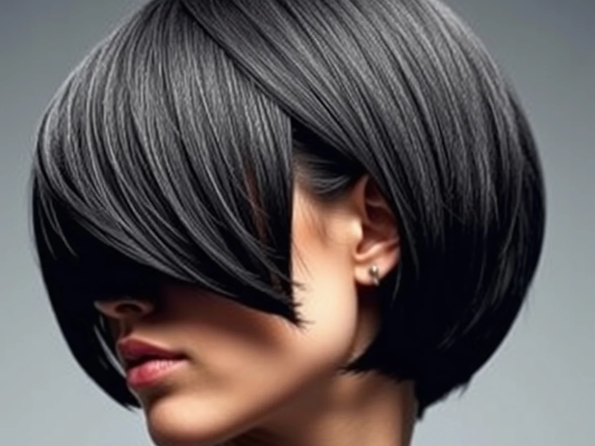 Asymmetrical Micro Bob - women micro bob hairstyles