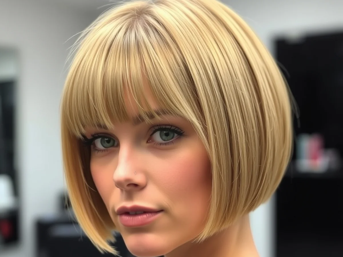 Center Part Micro Bob - women micro bob hairstyles
