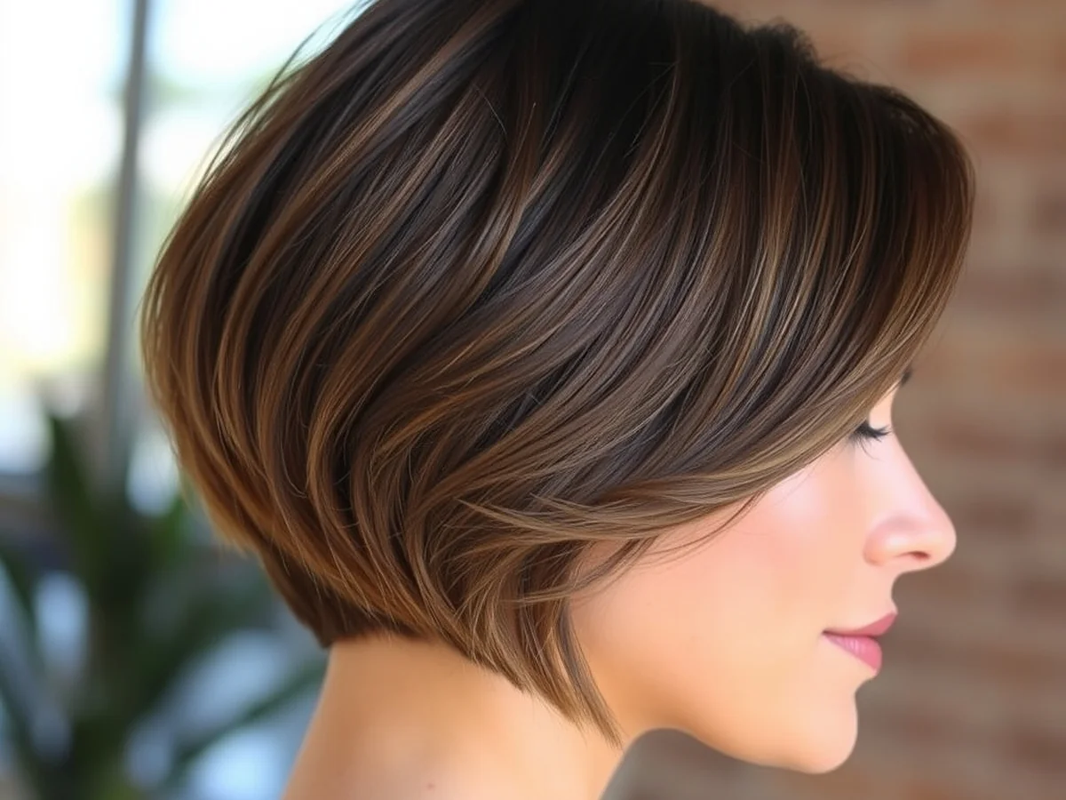 Layered Micro Bob - women micro bob hairstyles