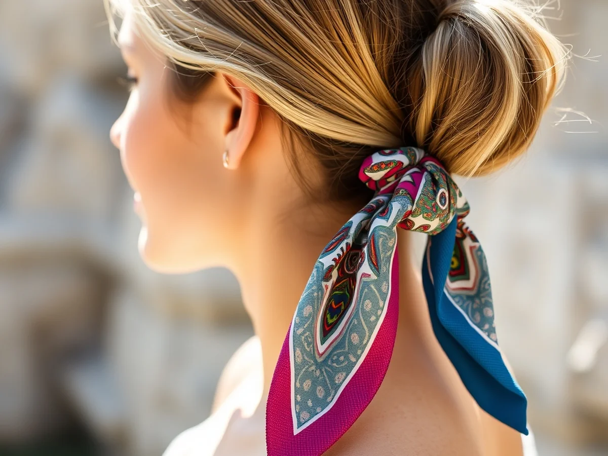 Boho Scarf Ponytail - women ponytail hairstyles