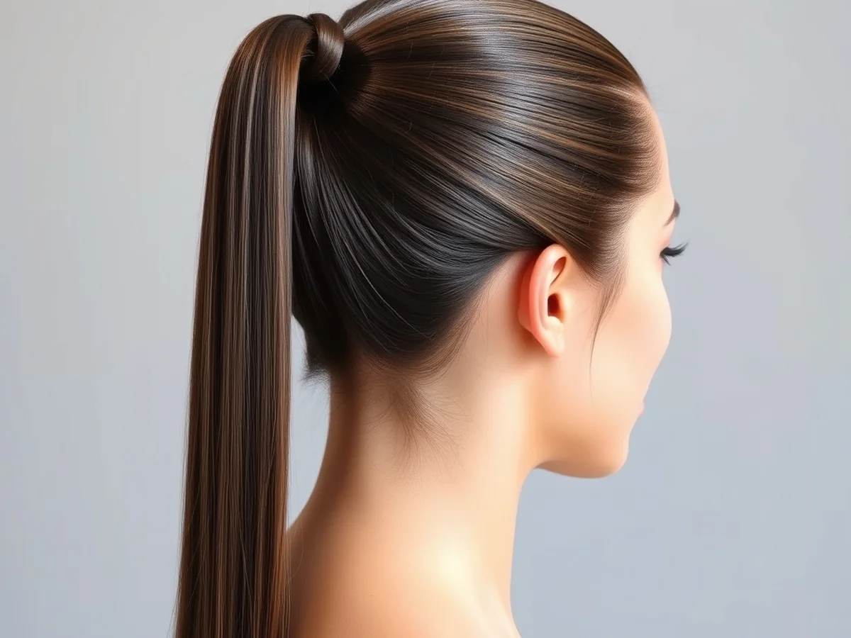 Symmetrical Part Ponytail - women ponytail hairstyles