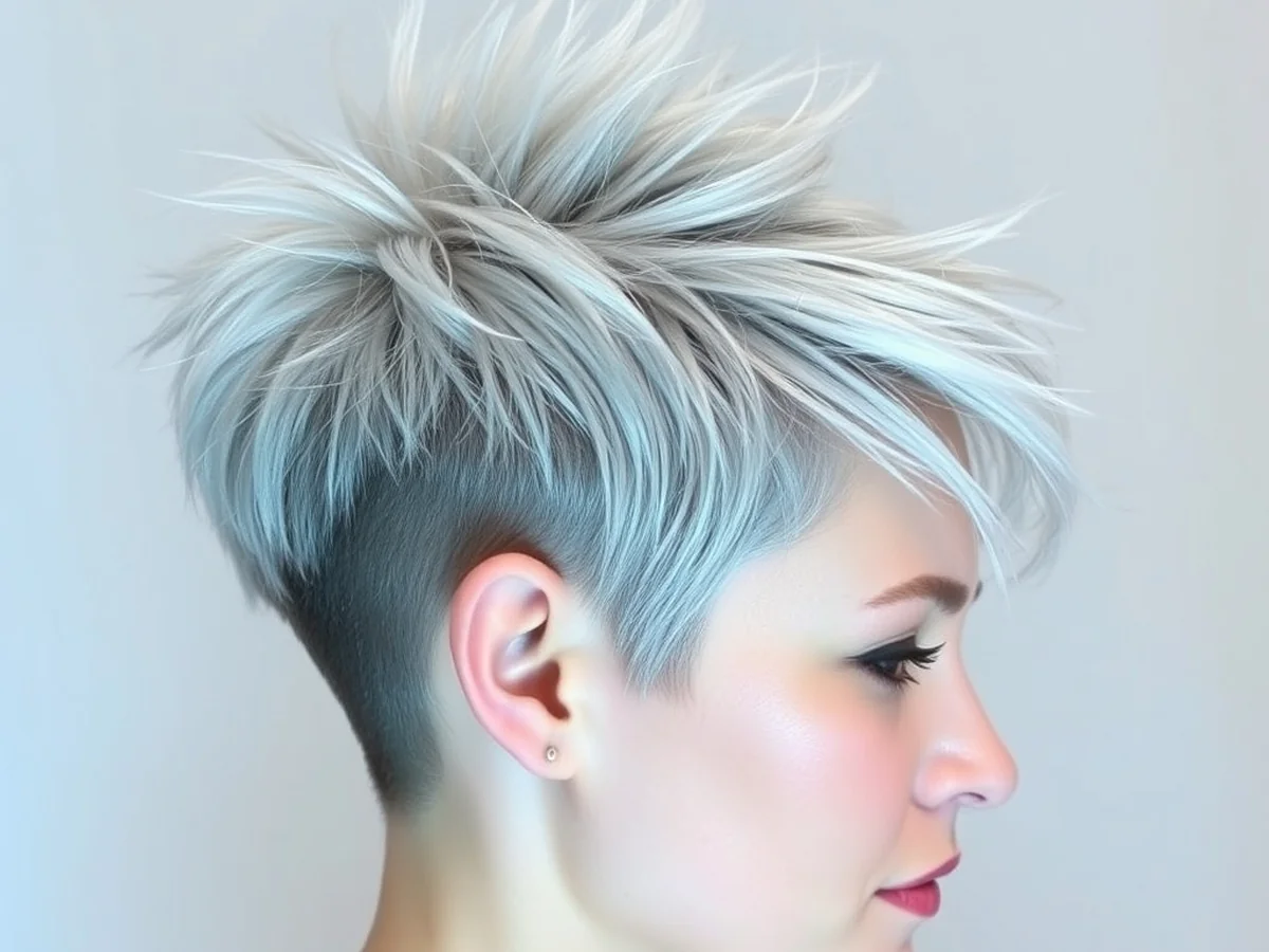 Short Spiky Silver Pixie - women short spiky hairstyles