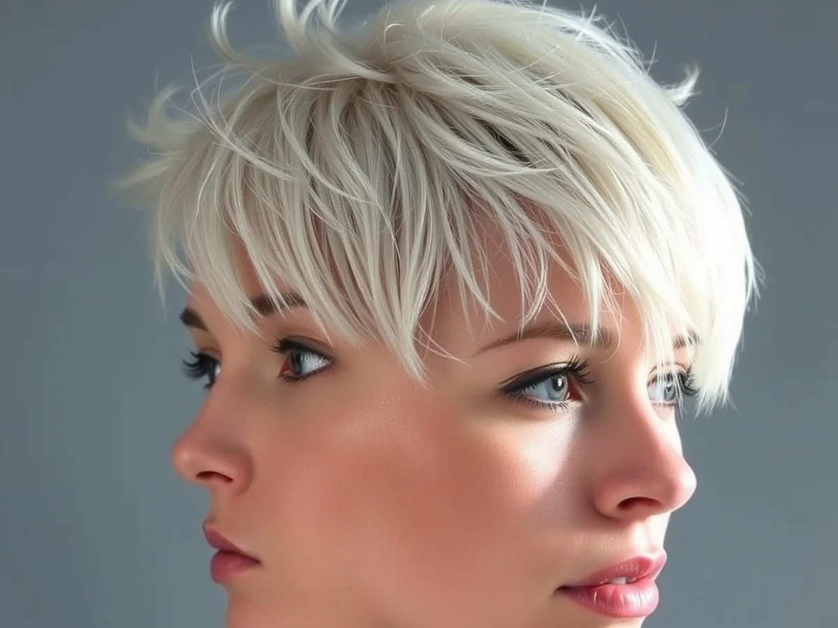 Spiky Platinum Pixie - women short spiky hairstyles
