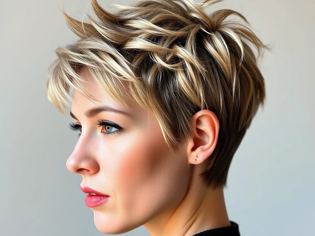 Textured Spiky Pixie - women short spiky hairstyles