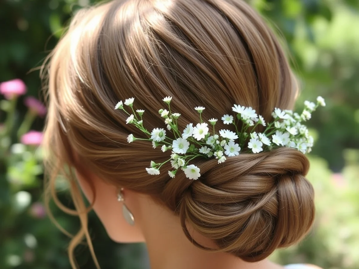 Fresh Flower Accents - bridesmaid hairstyles