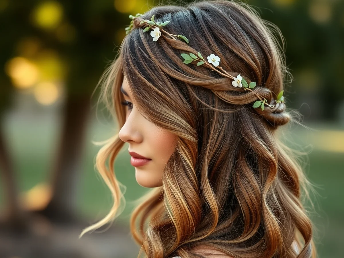Boho Vine Half-Up - bridesmaid hairstyles ideas