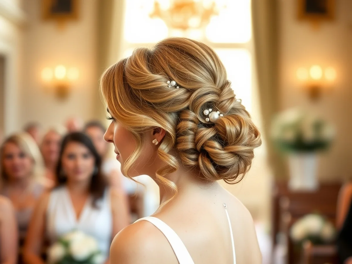 Pinned Back Curls - bridesmaid hairstyles