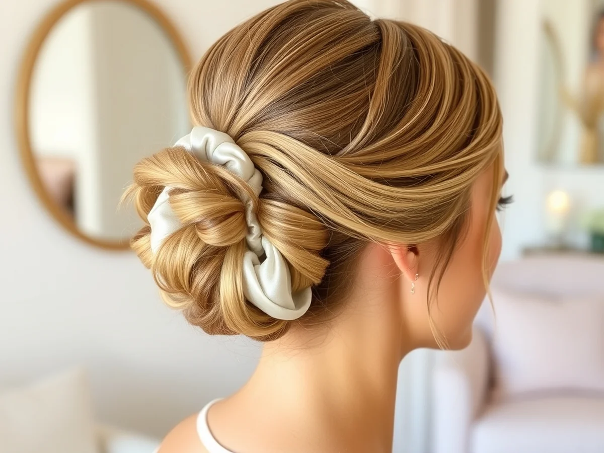 Satin Scrunchie Style - bridesmaid hairstyles