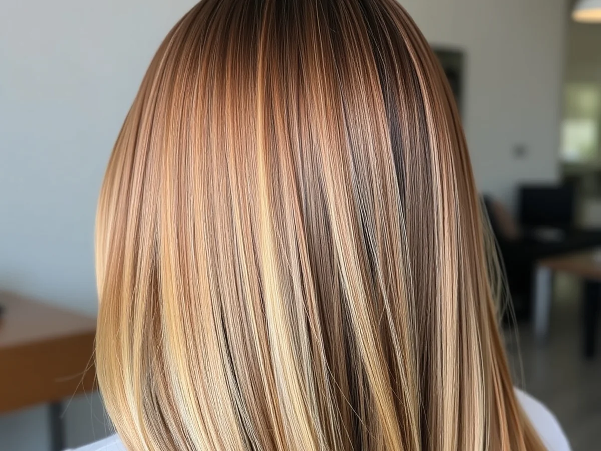 Caramel gloss balayage finish - caramel balayage hair color