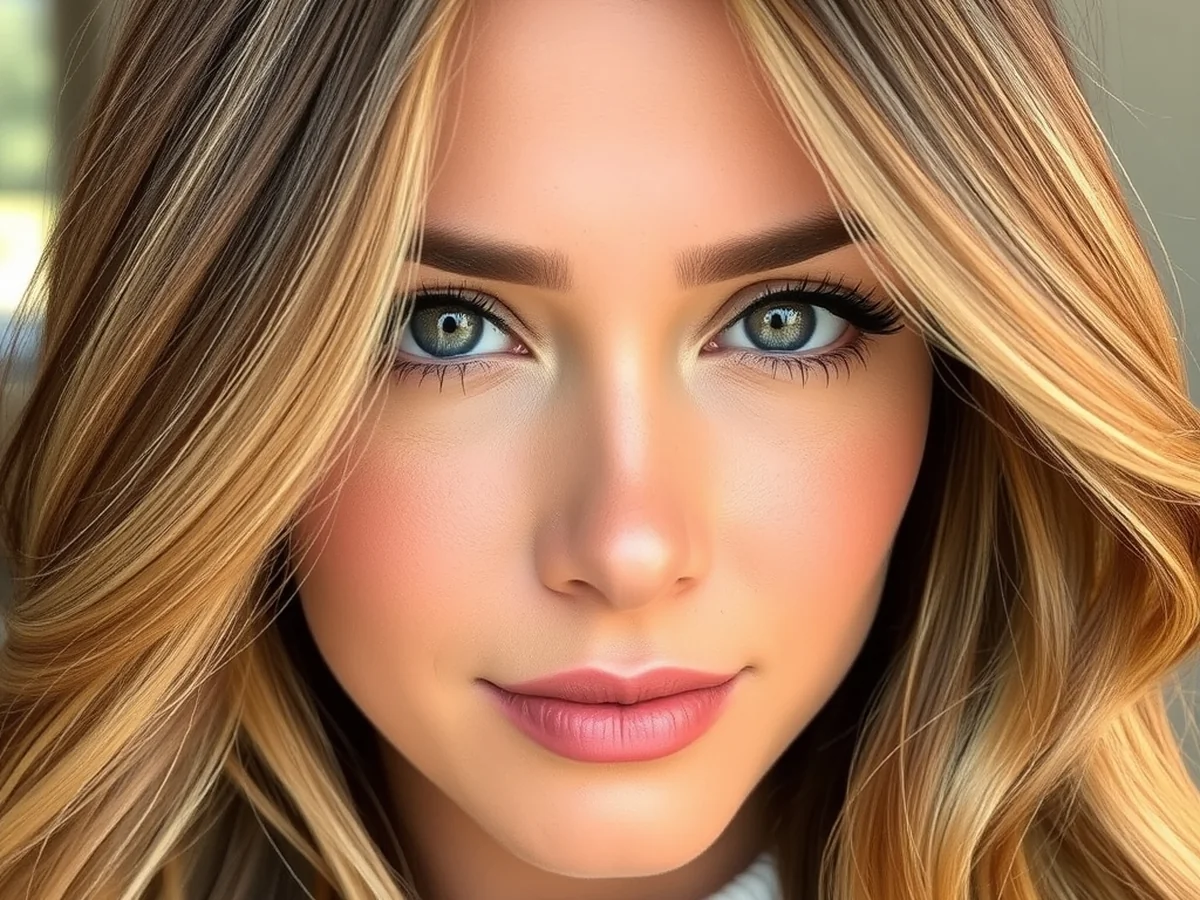 Face framing highlights - caramel balayage hair color
