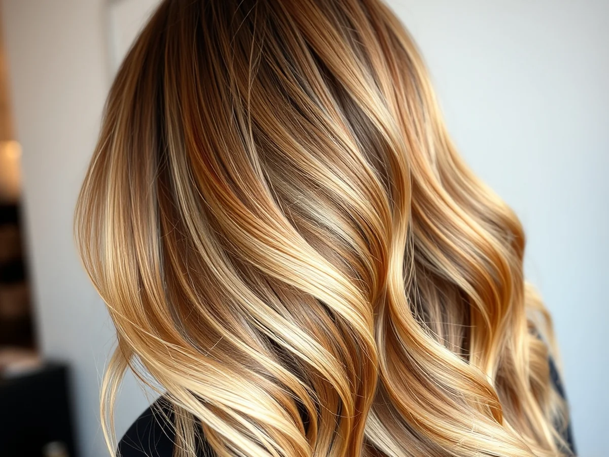 Long wave caramel - caramel balayage hair color