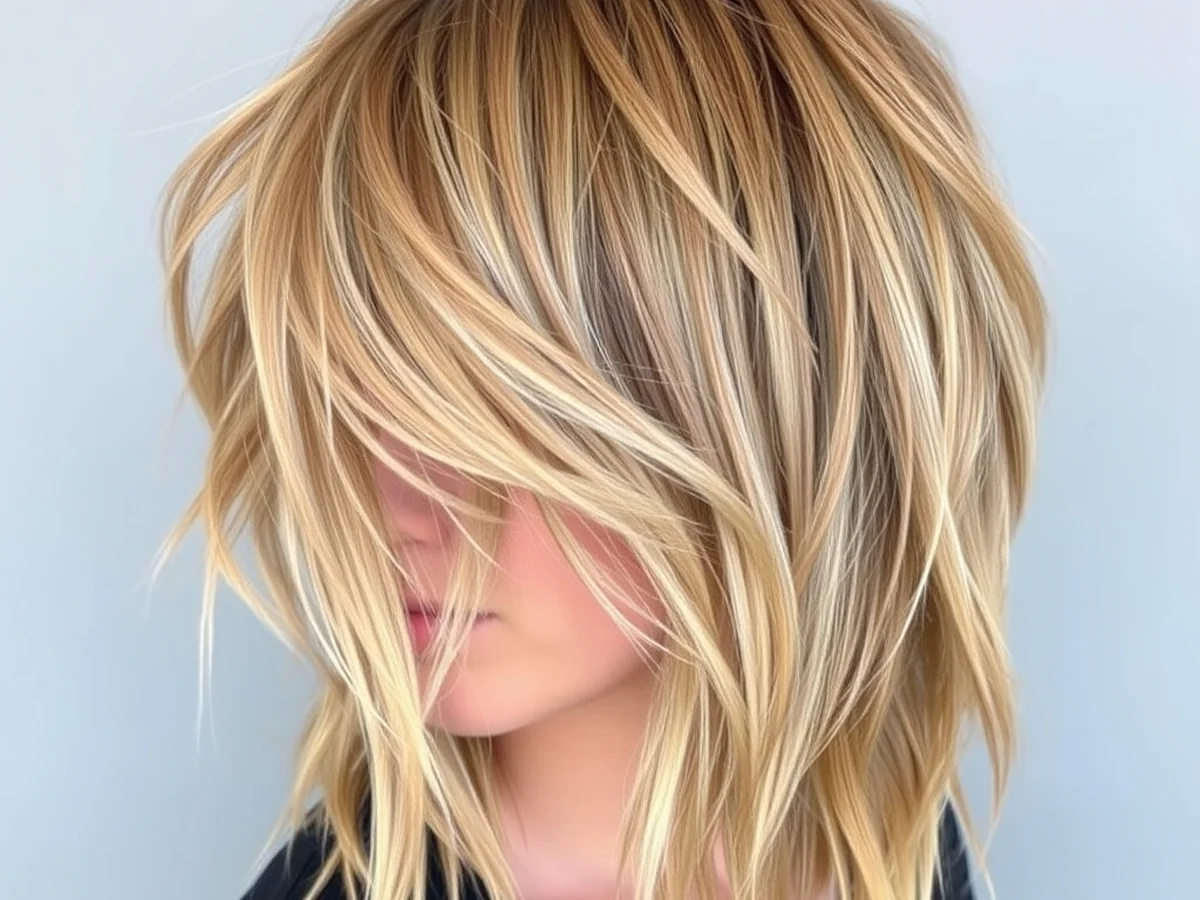 Shag cut caramel highlights - caramel balayage hair color