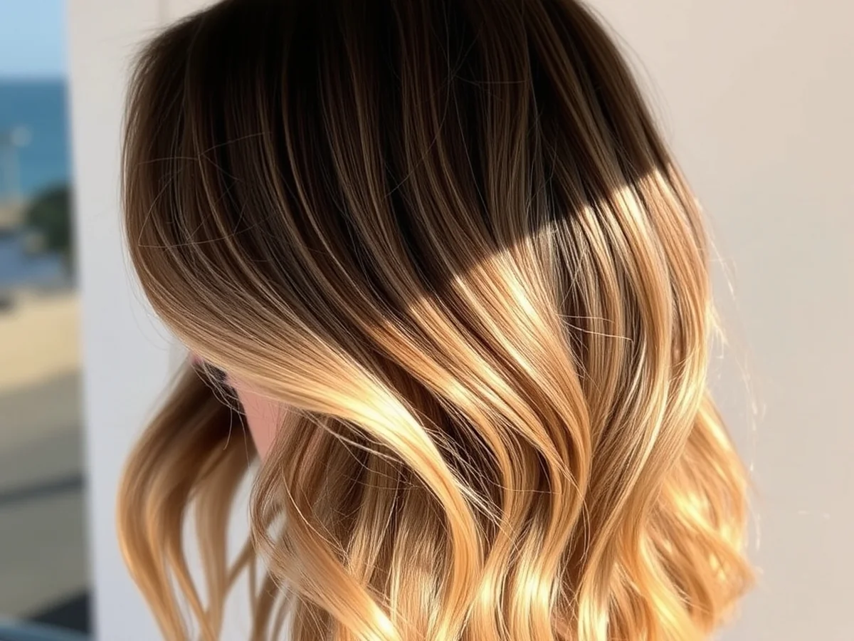 Sun kissed brown base - caramel balayage hair color