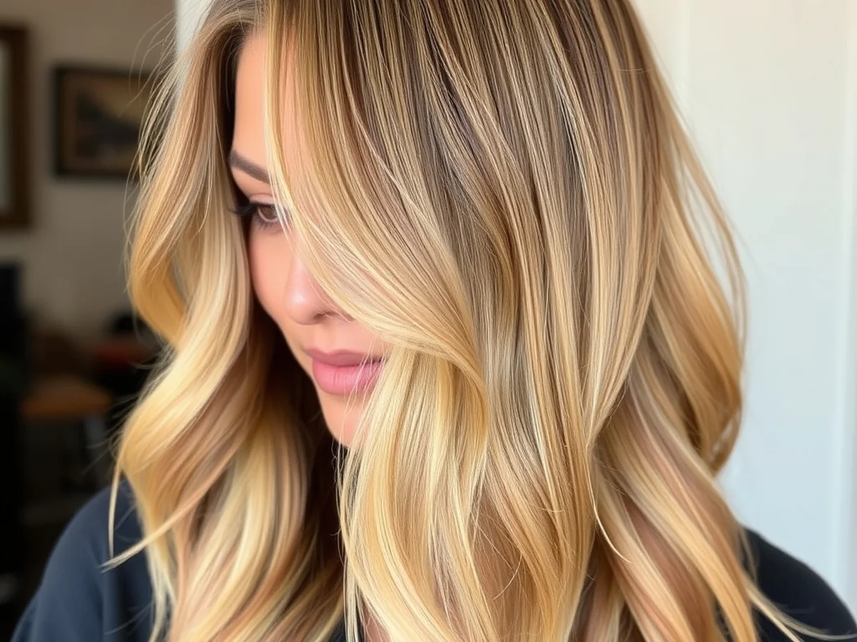 Warm honey balayage - caramel balayage hair color