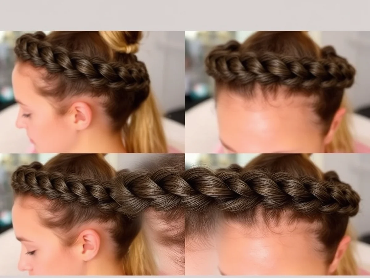 Braided Crown Effect - double headband hairstyles
