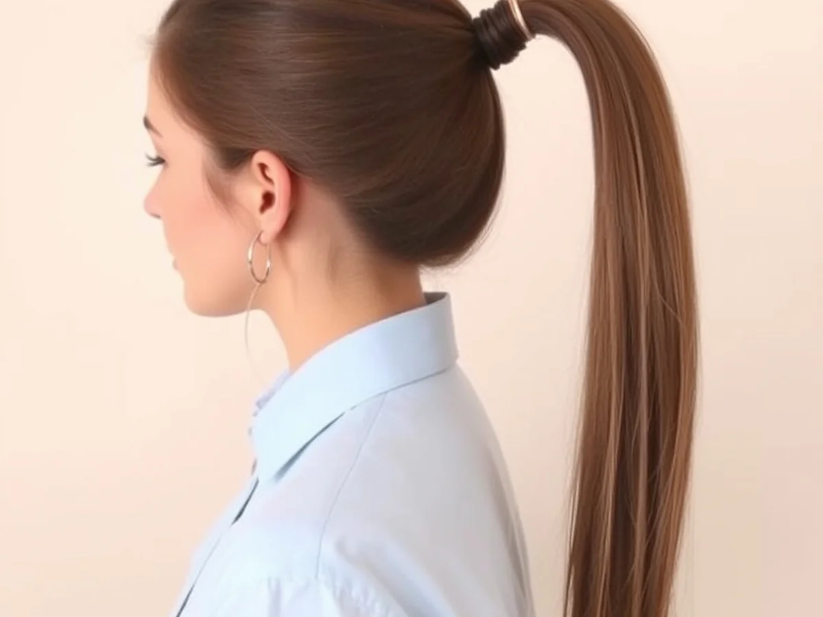 Sleek Ponytail Style - double headband hairstyles