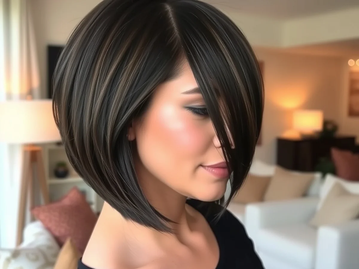 Deep Side Part Bob - haircut ideas for brunettes