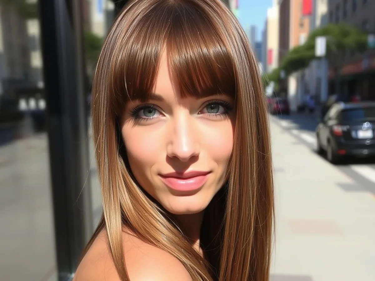 Long Curtain Bangs - haircut ideas for brunettes