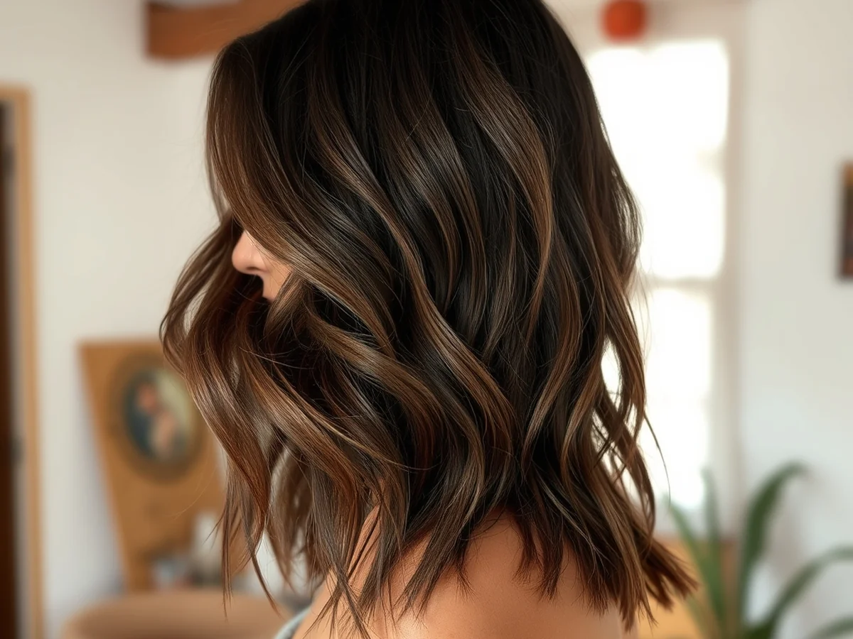 Mid Length Shag - haircut ideas for brunettes