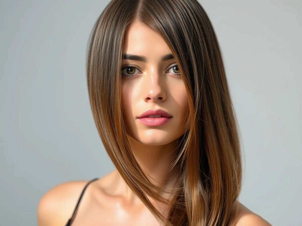 Deep Side Part - hairstyles round faces