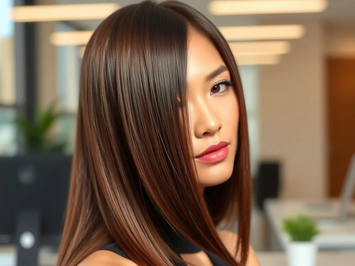 Sleek Straight Style - hairstyles round faces