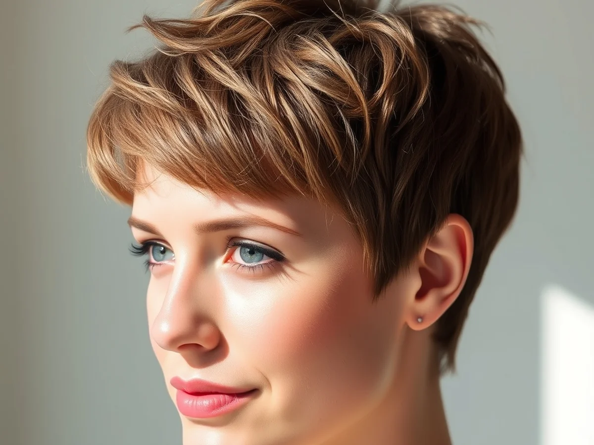 Textured Pixie Cut - hairstyles round faces