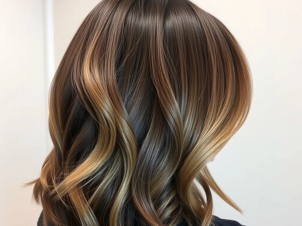 Dark Base Balayage - honey brown balayage