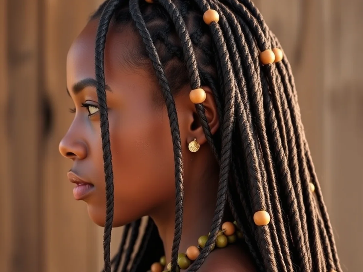 Beaded Half-Up Locs - loc style for long hairs