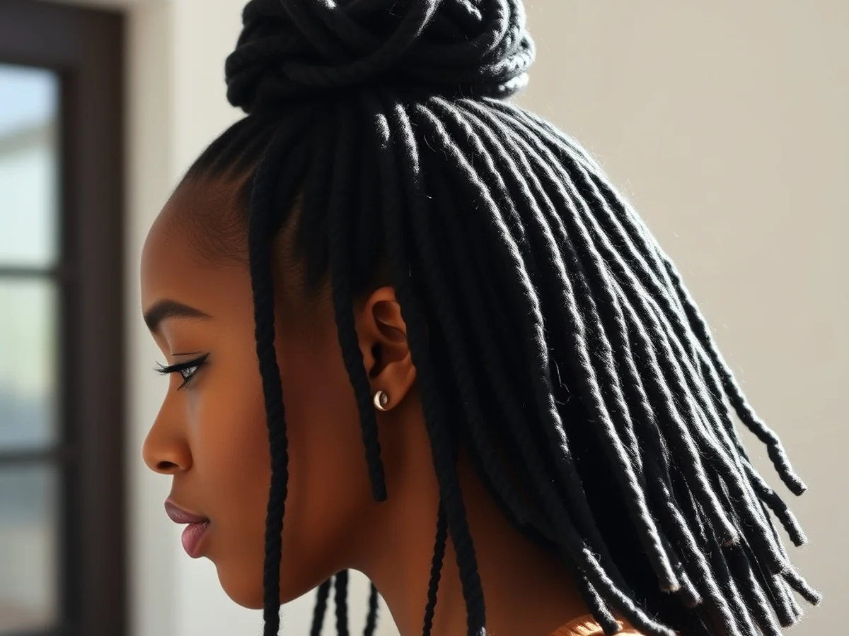 High Bun Style - loc style for long hairs