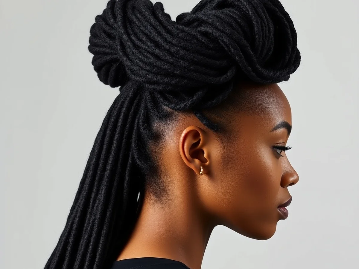 Pinned Updo Style - loc style for long hairs